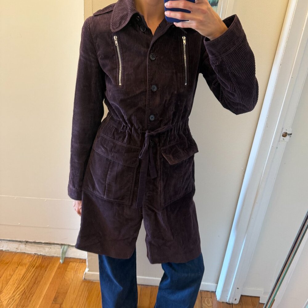 Miu Miu Purple Corduroy Trench Coat
